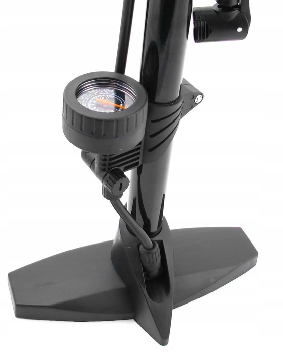 STACJONARNA POMPKA ROWEROWA METALOWA Z MANOMETREM RĘCZNA DO ROWERU PIŁEK