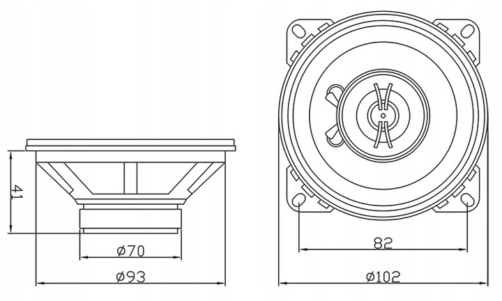 2x MOCNE GŁOŚNIKI SAMOCHODOWE DWUDROŻNE 65W 100mm 10cm 4'' NA