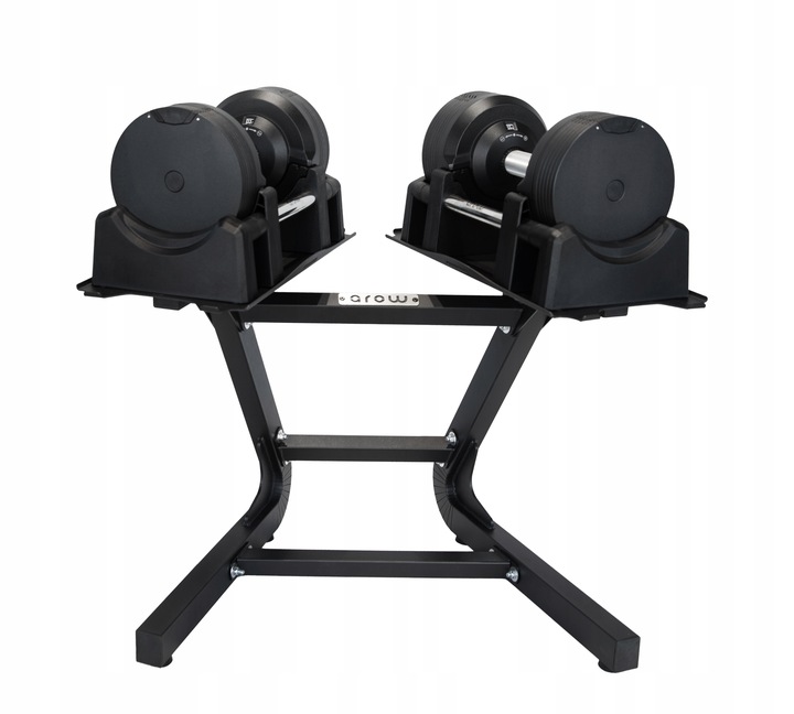 Stalowy stojak na hantle regulowane jednoczęściowy czarny mat 100kg AROW