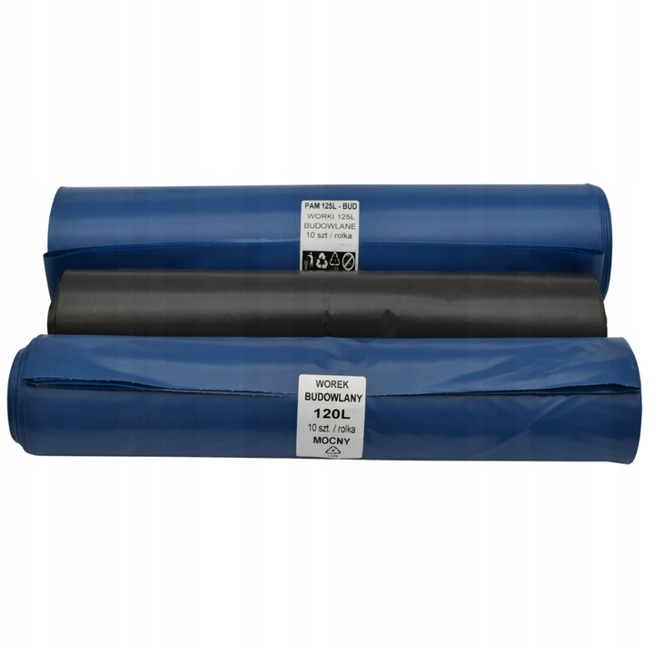 WORKI NA ŚMIECI 240L 100szt Uniwersalne Grube Mocne Czarne Pam Folie