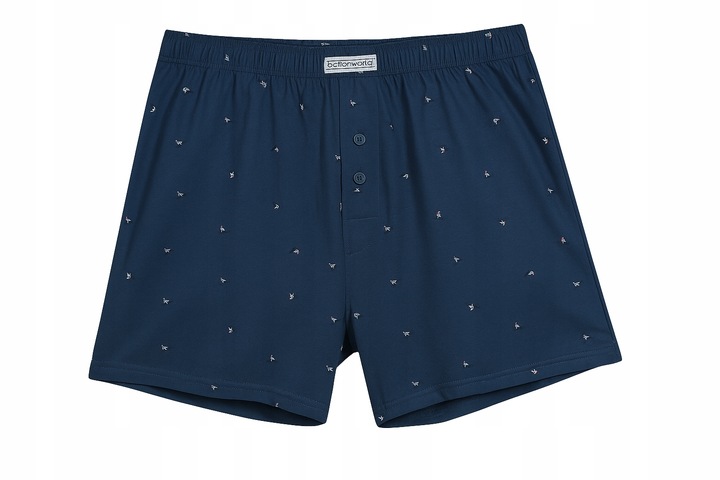 5 PAR BOKSERKI BAWEŁNIANE MĘSKIE KLASYCZNE WZORY COTTON WORLD KOMPLET - L