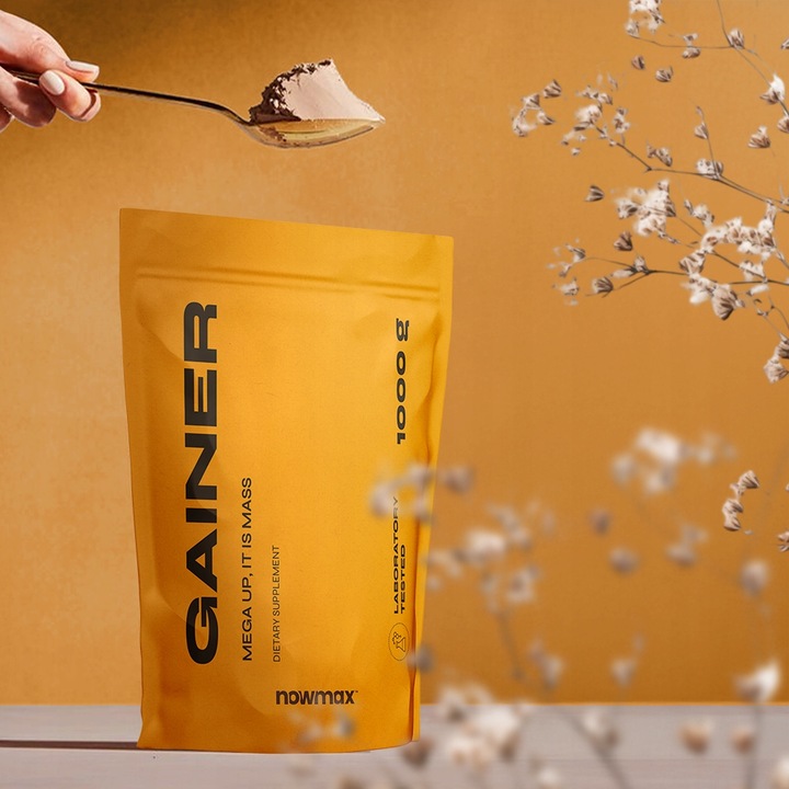 nowmax MEGA UP GAINER 1000g NA MASĘ MIKS WITAMIN ANABOLIZM MUSKULATURA