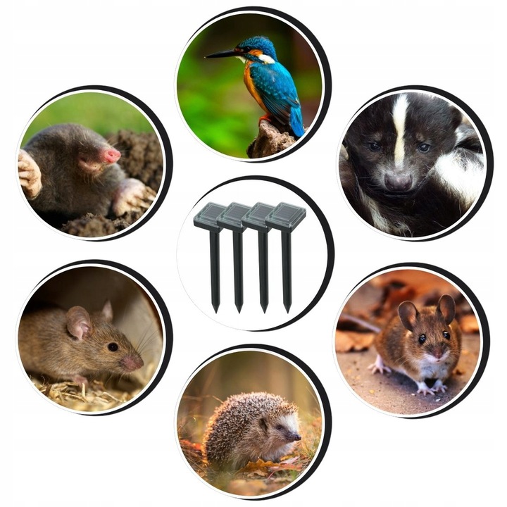 4x MOCNY ODSTRASZACZ KRETÓW SOLARNY NA KRETY NORNICE MYSZY GRYZONI XXL