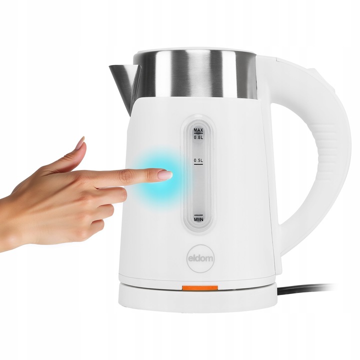 CZAJNIK ELEKTRYCZNY BEZPRZEWODOWY 0,8L BIAŁY MAŁY TURYSTYCZNY 1000 W