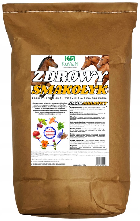ZDROWY PRZYSMAK dla KONIA smakołyk cukierki 10kg smak JABŁKO pasza WITAMINY