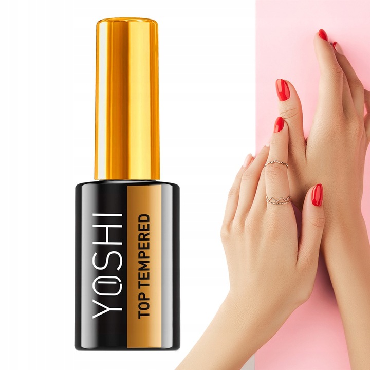 YOSHI Zestaw 5+1 Top hybrydowy TEMPERED 10ml mocny TOP na lakier