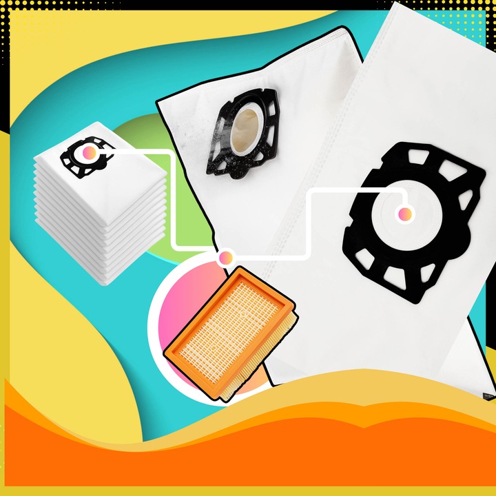 10x Worki do odkurzacza KARCHER WD4 WD5 WD6 MV4 MV5 MV6 SE 5.1000 +