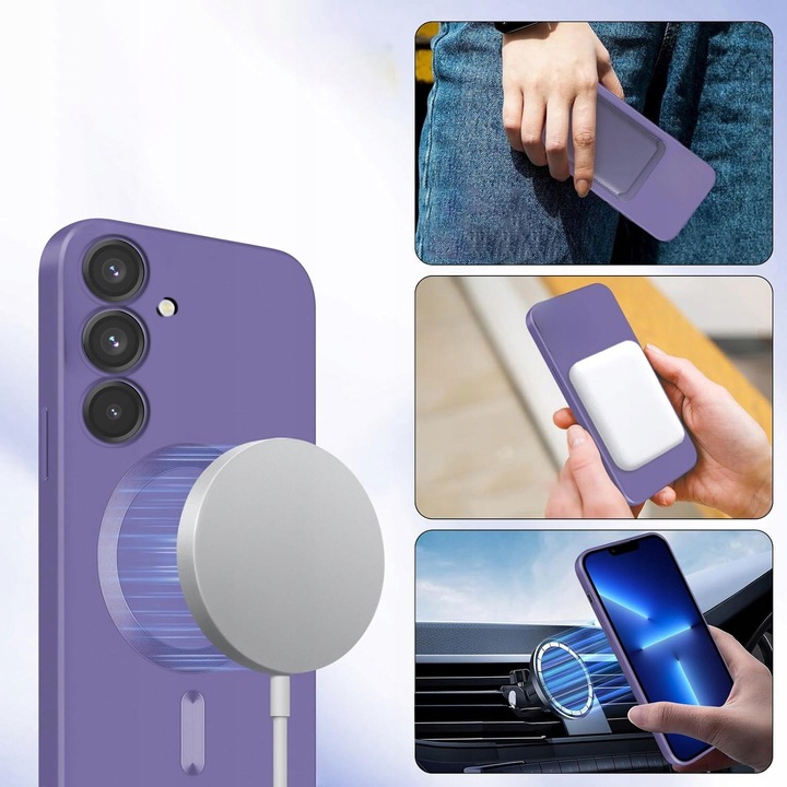 ETUI DO SAMSUNG A55 5G SILIKON MAGNETYCZNE DO MAGSAFE OCHRONA CASE + SZKŁO
