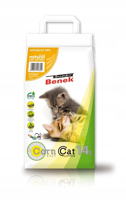 Super Benek CORN CAT Żwirek kukurydziany naturalny 14L