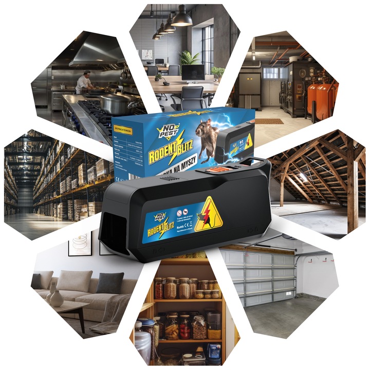 ELEKTRYCZNA PUŁAPKA NA MYSZY SZCZURY NO PEST ŁAPKA RAŻĄCA HUMANITARNA