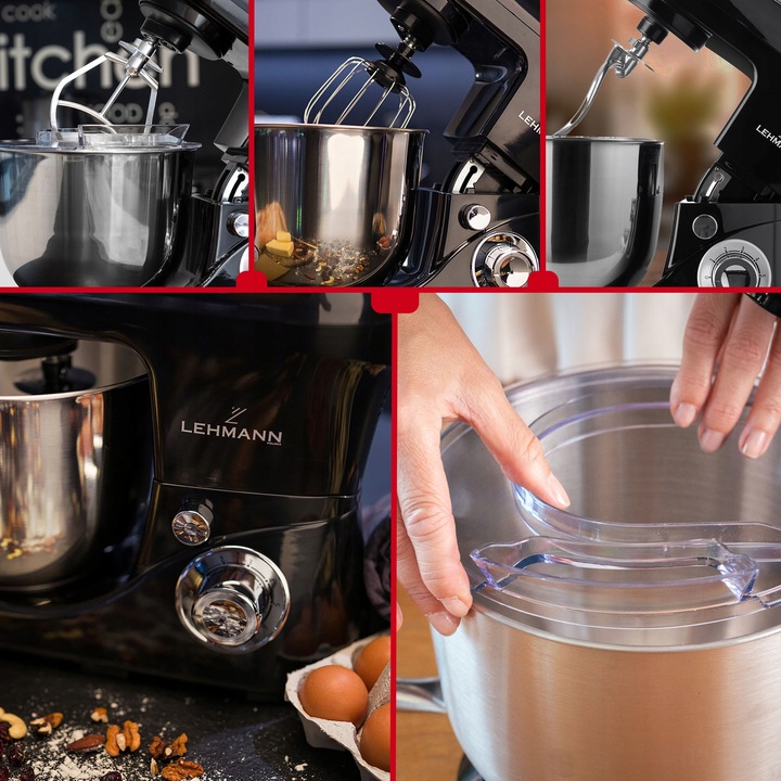 ROBOT KUCHENNY PLANETARNY MIKSER LEHMANN WIELOFUNKCYJNY 5L CZARNY