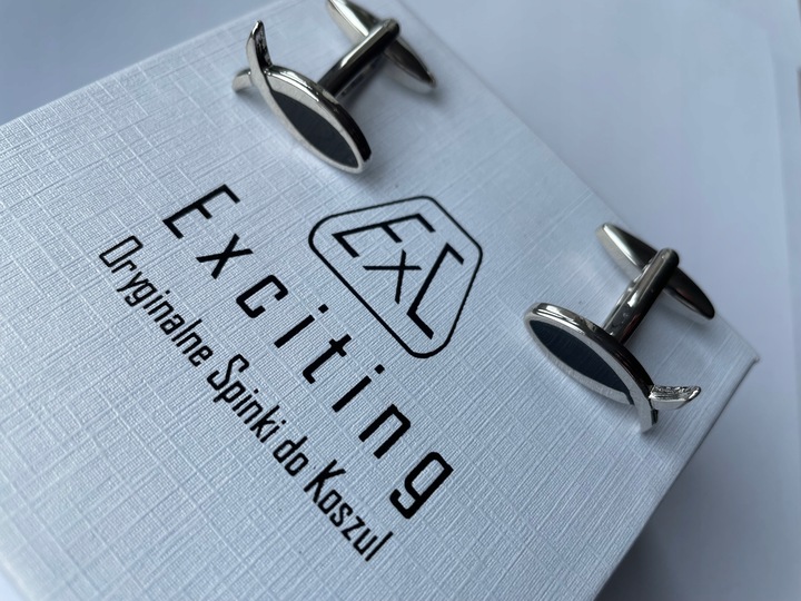 Męskie srebrne spinki do mankietów EXC Symbol Ryby Znak Ryby