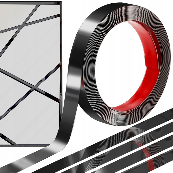 Listwa Dekoracyjna SAMOPRZYLEPNA Czarna POŁYSK Taśma Ozdobna 2cm x