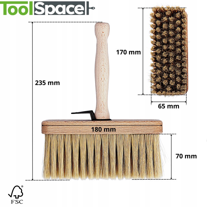 ŁAWKOWIEC 180 mm PL GĘSTY Pędzel Malarski Tapeciak 18cm CHLAPAK