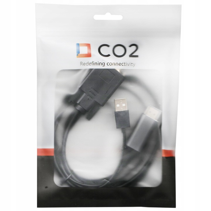 CO2 KABEL HDMI - VGA ADAPTER PRZEJŚCIÓWKA KONWERTER FULL HD 1080P 60HZ 2M