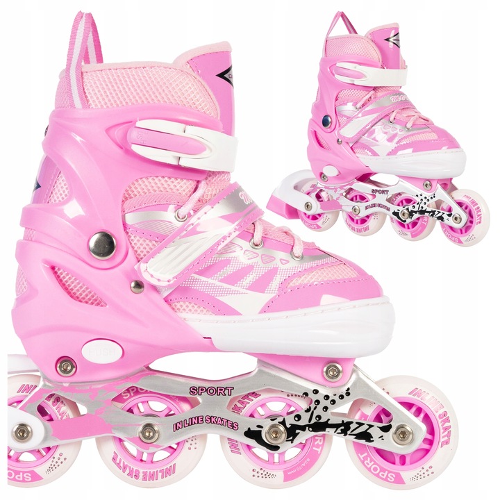 ROLKI REGULOWANE DLA DZIECI DZIEWCZYNKI 38-41 RÓŻOWE DZIECIĘCE MŁODZIEŻOWE