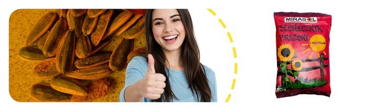 SŁONECZNIK PRAŻONY 150g Z PRZYPRAWAMI MIRASOL DUŻE ZIARNO