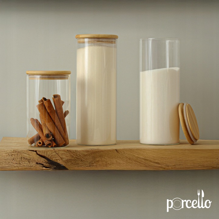 6 Pojemnik słoik szklany 1500ml kuchenny na produkty sypkie makaron żywność