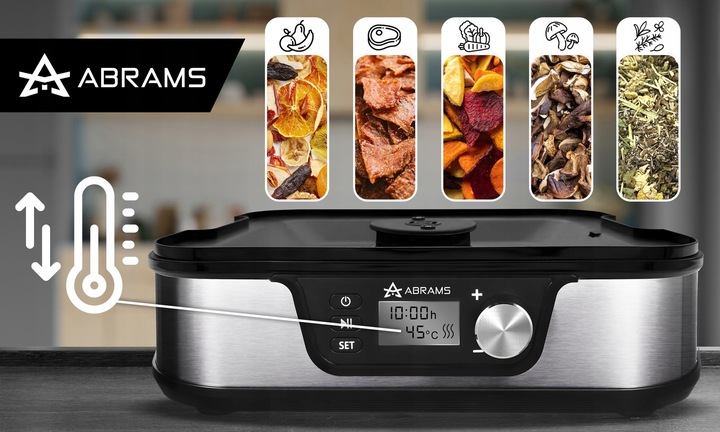 SUSZARKA DO GRZYBÓW WARZYW I OWOCÓW 600W REGULACJA TEMPERATURY TIMER 5