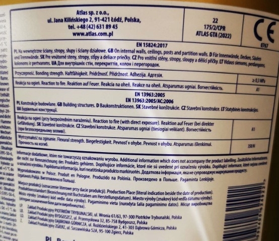 Atlas biała gładź GTA super polimerowa 18 KG