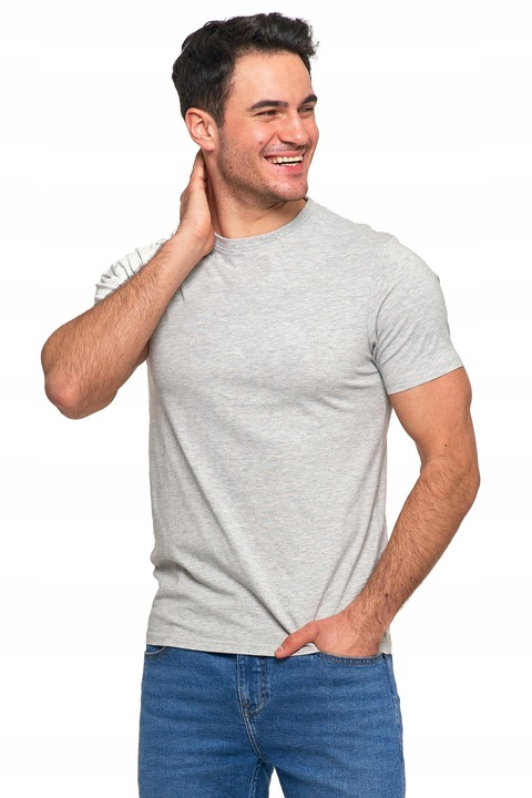 T-SHIRT MĘSKI KLASYCZNY Zestaw Gładka Koszulka Krótki Rękaw 3-PAK