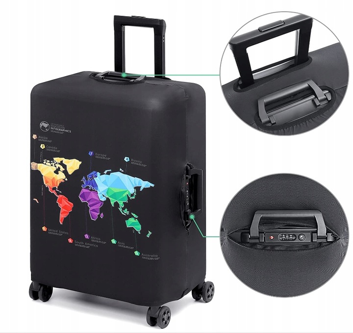 Pokrowiec Na Walizkę Podróżną Ochronny Etui Rozmiar XL Duży Bagaż 80x54x33