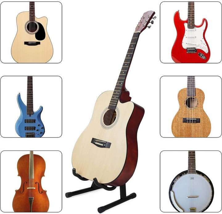 Statyw uniwersalny STOJAK Na każdą gitarę TYP A Składany Uchwyt Piankowy