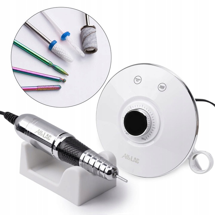 Profesjonalna Frezarka Do Paznokci ALLELAC M17 68W Biała + Frezy