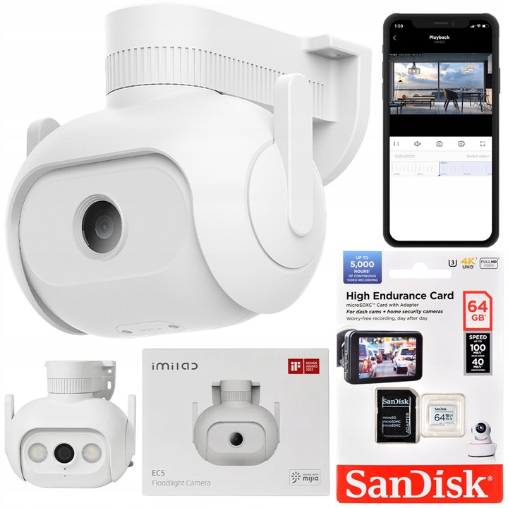 KAMERA ZEWNĘTRZNA IMILAB EC5 360° 2K + karta 64GB