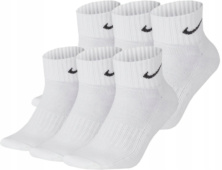 SKARPETY NIKE EVER DAY UNISEX ROZMIAR 38-42 BIAŁE PÓŁWYSOKIE 3 PARY