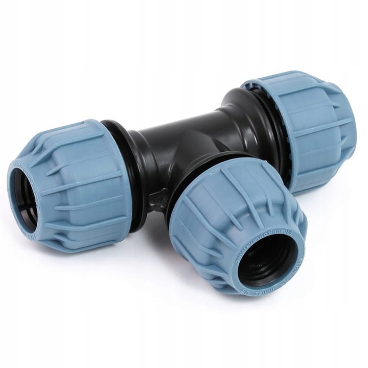 TRÓJNIK Skręcany PE fi 25 do Rury Wąż Złączka do połaczenia Rur Super