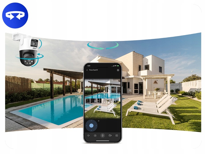 Kamera obrotowa zewnętrzna Dahua IP WiFi - dwa obiektywy (5MPx+5MPx)