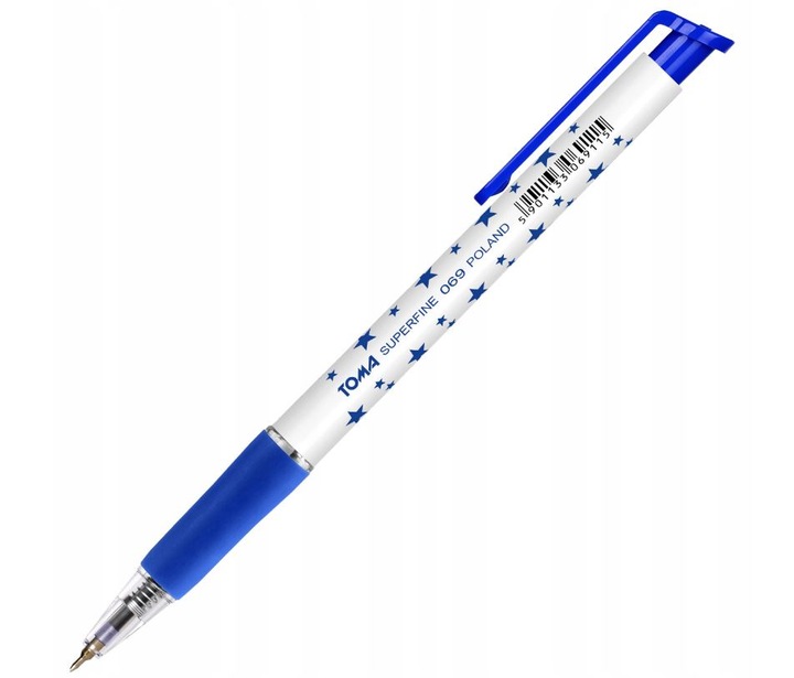 Długopis Toma niebieski w gwiazdki 10 sztuk zestaw