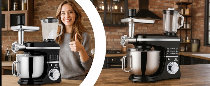 ROBOT KUCHENNY PLANETARNY Z MISĄ BLENDER MASZYNKA DO MIĘSA MIKSER 5w1