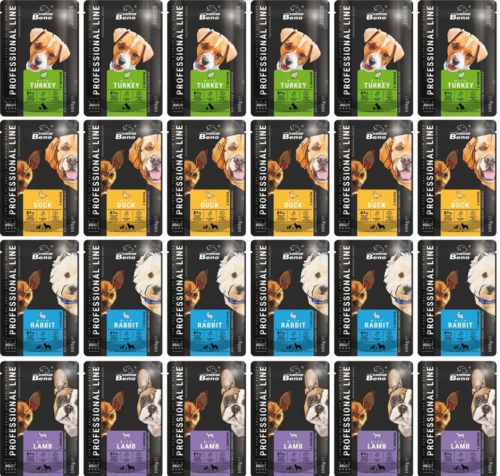 Super Beno Mokra karma Saszetki dla psa 24x100g MIX SMAKÓW