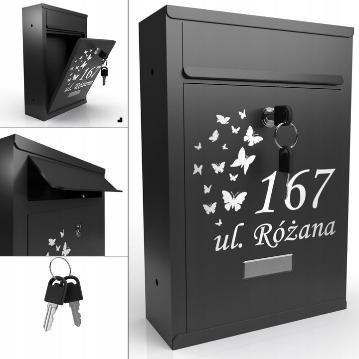 ANTYKOROZYJNA SKRZYNKA NA LISTY Z NUMEREM DOMU | POCZTOWA ADRES |A4