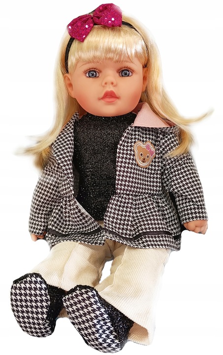 Lalka bobas jak żywa duża 56cm miękka interaktywna mówi śpiewa 2języki uczy