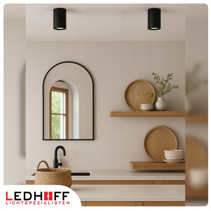 4x Oprawa natynkowa sufitowa LED halogenowa TUBA GU10 Ruchoma czarna