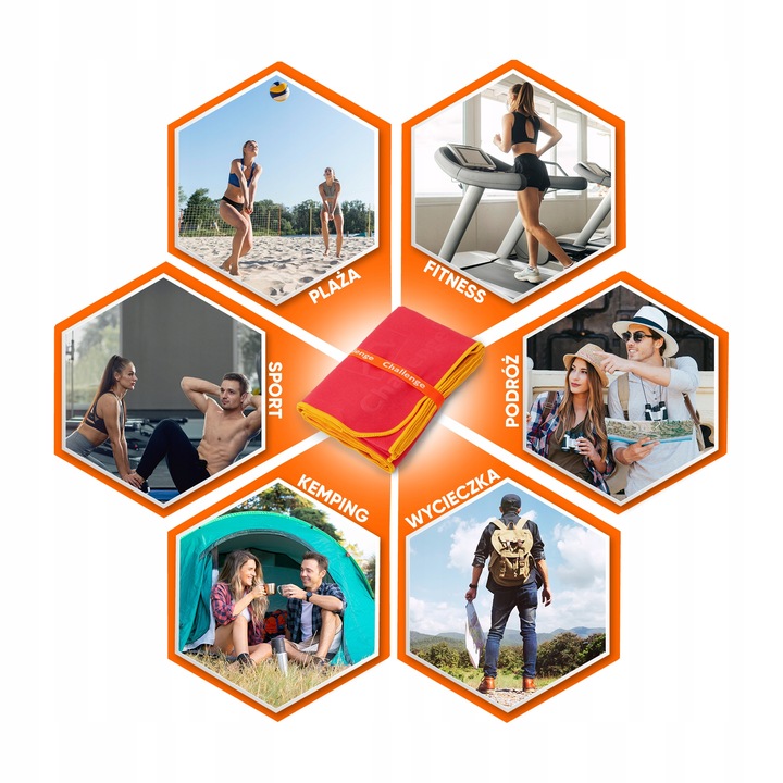 RĘCZNIK Z MIKROFIBRY 80x150 cm czerwony NEW