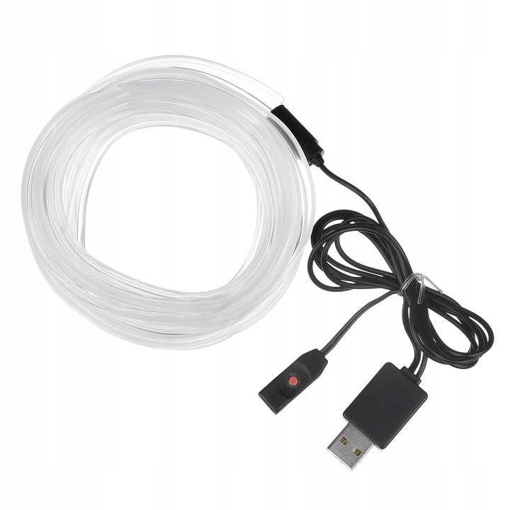 ŚWIATŁOWÓD EL WIRE LED RGB USB OŚWIETLENIE WNĘTRZA AUTA KABINY SAMOCHODU 4m