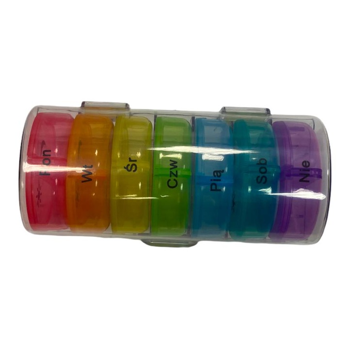 Kasetka pudełko pojemnik tygodniowy na leki Rea Tape cylinder czarny