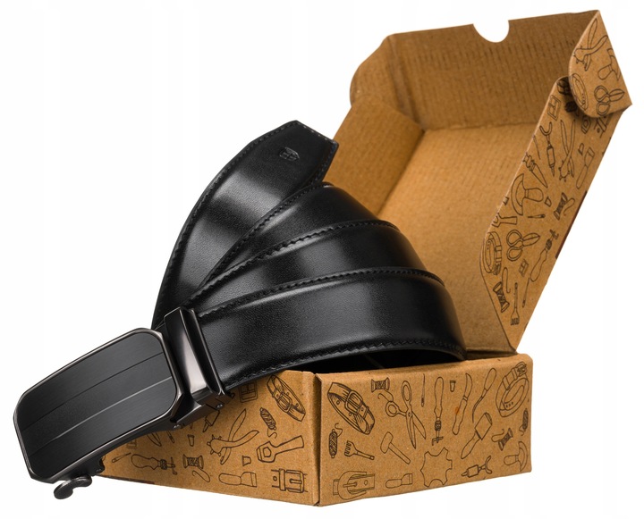 PETERSON elegancki pasek męski skórzany automat