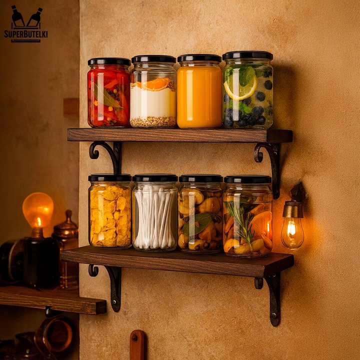 10x SŁOIKI SZKLANE Z ZAKRĘTKAMI 540 ML NA GRZYBY NA PRZETWORY DŻEM +