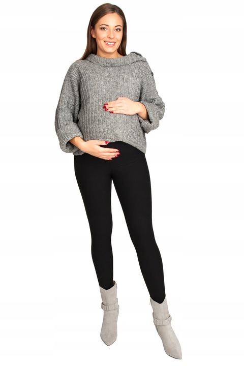 GETRY LEGGINSY ciążowe zimowe ocieplane M czarne