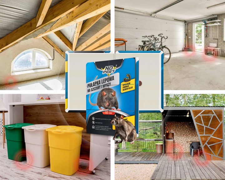 10x BARDZO MOCNY LEP PUŁAPKA KLEJ ŁAPKA NA SZCZURY MYSZY GRYZONIE NO