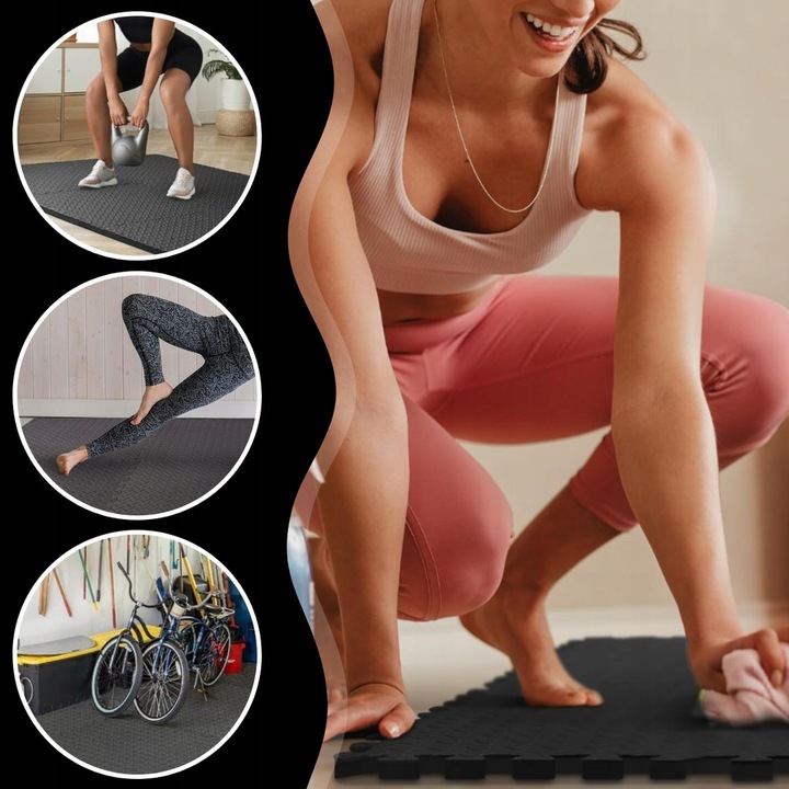 8x MATA POD SIŁOWNIĘ BASEN PUZZLE POD SPRZĘT DO ĆWICZEŃ PIANKA 60x60