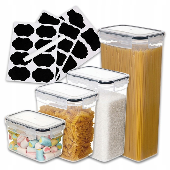 POJEMNIK SŁOIK PLASTIKOWY NA MAKARON KASZE PUDEŁKA NA ŻYWNOŚĆ 14szt