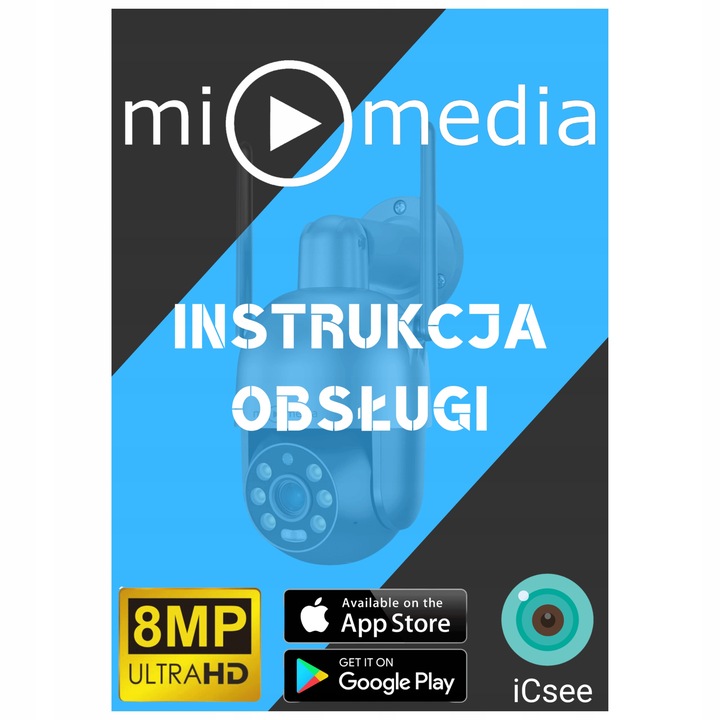 KAMERA OBROTOWA IP WiFi ZEWNĘTRZNA 8MPx ULTRA HD 6x ZOOM DETEKCJA 4K ICsee