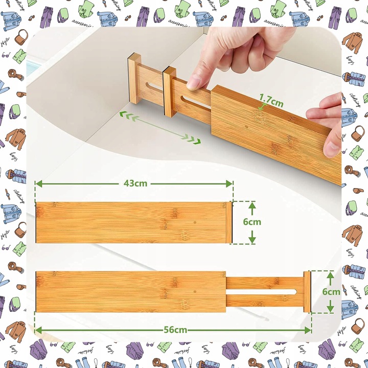 4x ORGANIZER DO SZUFLADY SZUFLAD PRZEGRÓDKA SEPARATOR PRZEGRODY
