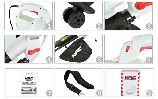 ODKURZACZ DMUCHAWA DO LIŚCI NAC VBE320-AS-J 3200 W REGULACJA SIŁY POWIETRZA